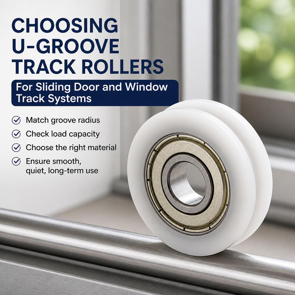  Eligens U Groove Track Rollerus gestus pro illapsum Porta et Fenestra Track Systems